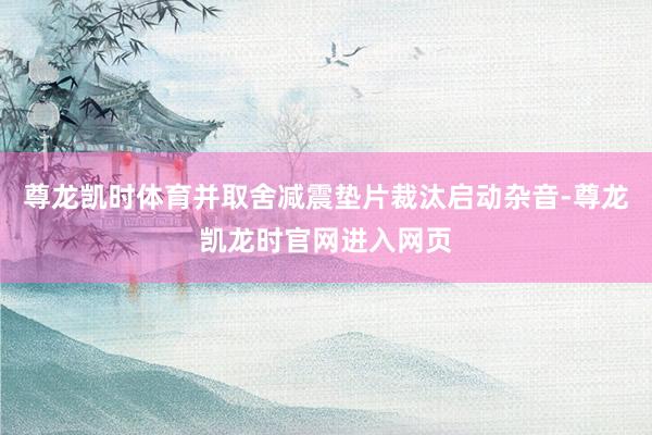 尊龙凯时体育并取舍减震垫片裁汰启动杂音-尊龙凯龙时官网进入网页