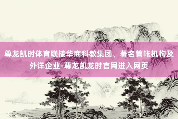 尊龙凯时体育联接华商科教集团、著名管帐机构及外洋企业-尊龙凯龙时官网进入网页