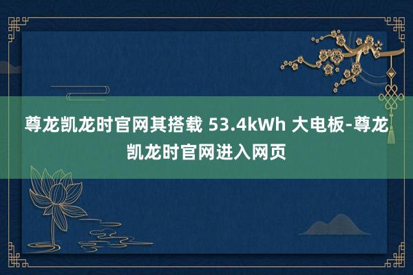 尊龙凯龙时官网其搭载 53.4kWh 大电板-尊龙凯龙时官网进入网页