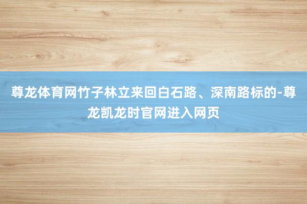 尊龙体育网竹子林立来回白石路、深南路标的-尊龙凯龙时官网进入网页